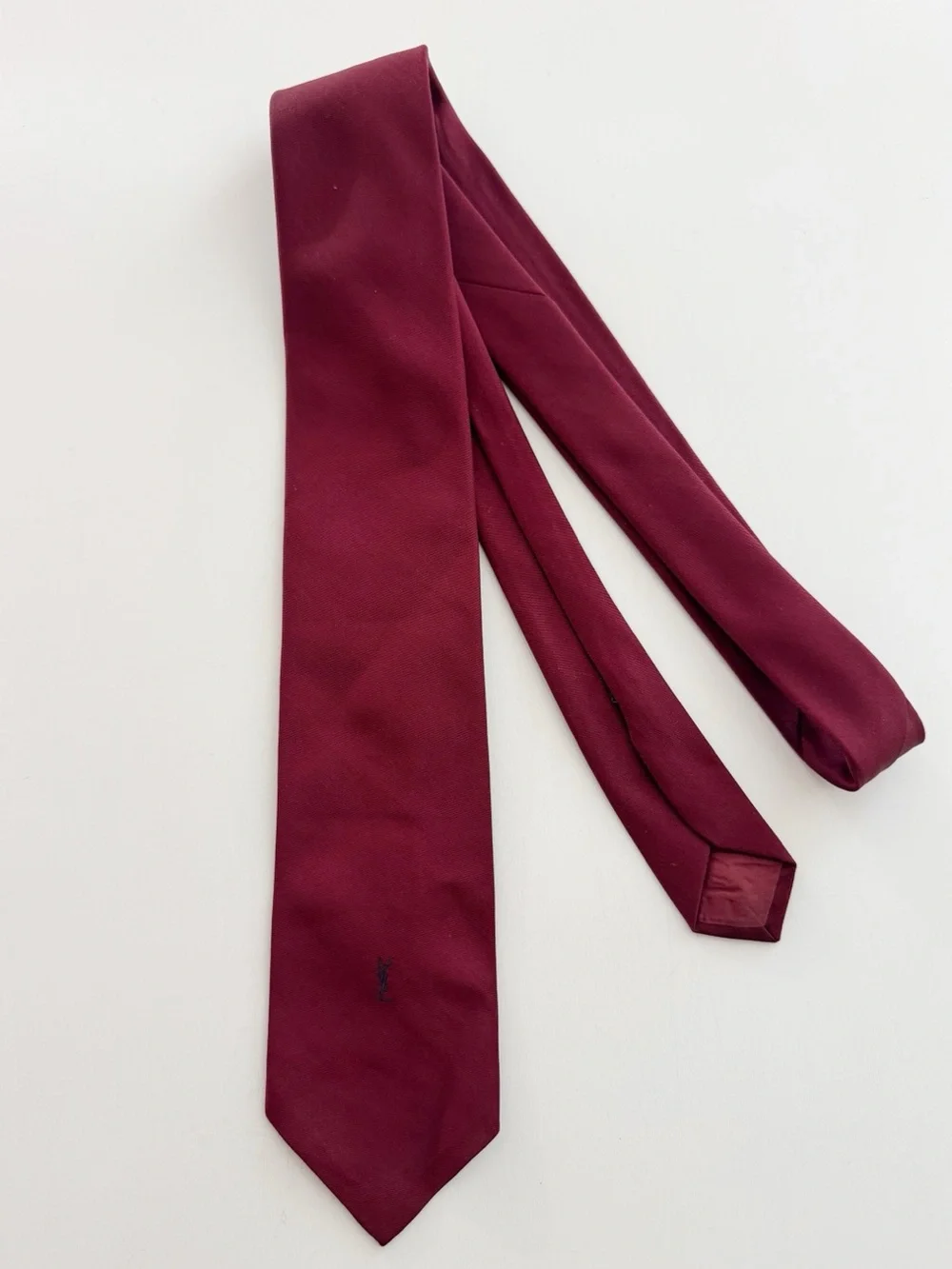 Vintage YSL Yves Saint Laurent Burgundy Tie